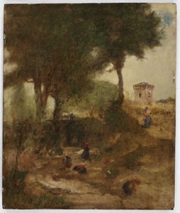 Perugia yakınlarındaki Yıkama Günü için taslak, 1873 by George Inness